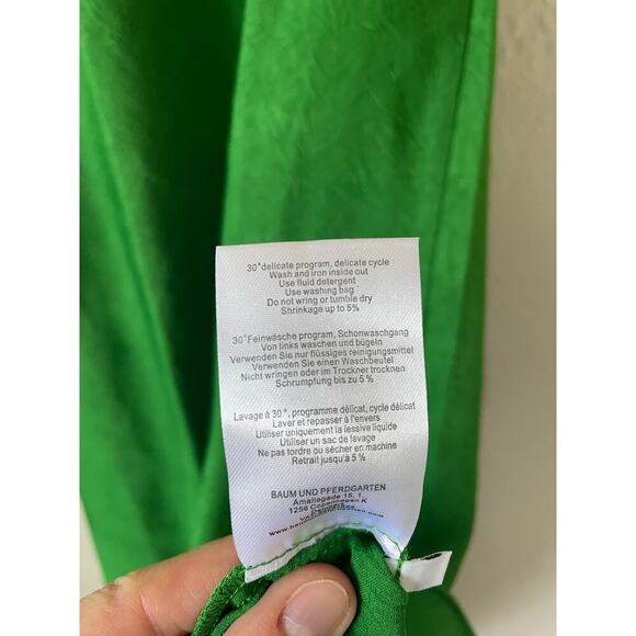 NWT BAUM UND PFERDGARTEN ANTOYA Kelly Green Midi Slip Dress Minimalist Lagenlook - Picture 10 of 10